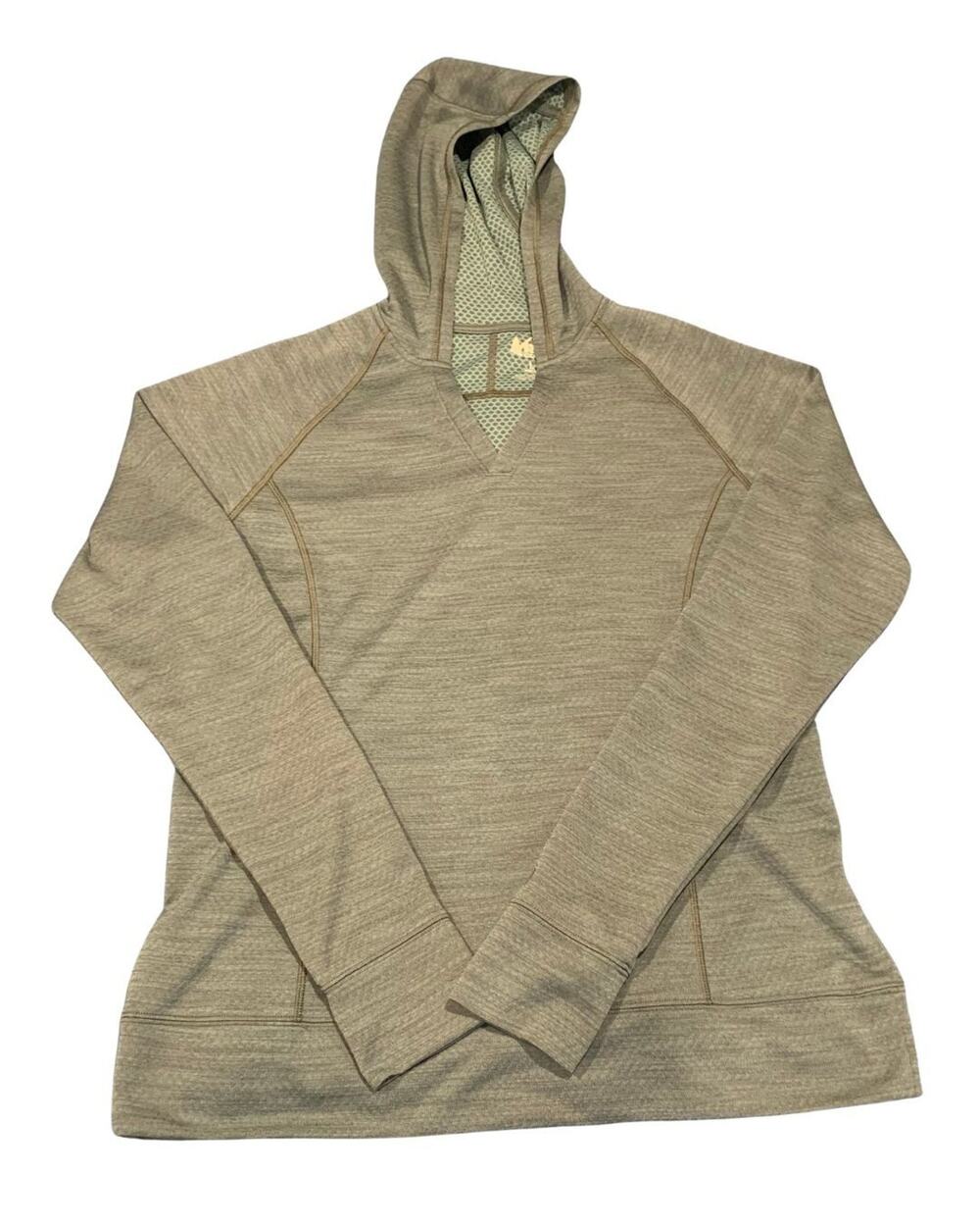 REI Womens Performance Hoodie Size L Heathered Blue Thumb Holes Running Light